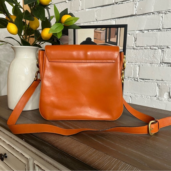 Salvatore Ferragamo Iconic Vintage Leather Crossbody in Orange - Picture 3 of 14